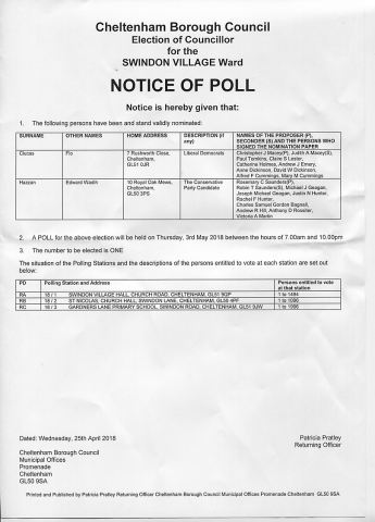 Notice of poll