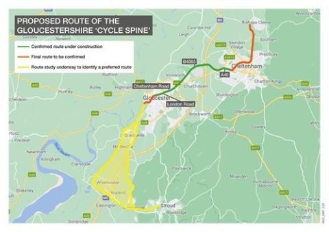 Cycle path route map