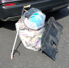 Bag of rubbish and a parcel shelf!